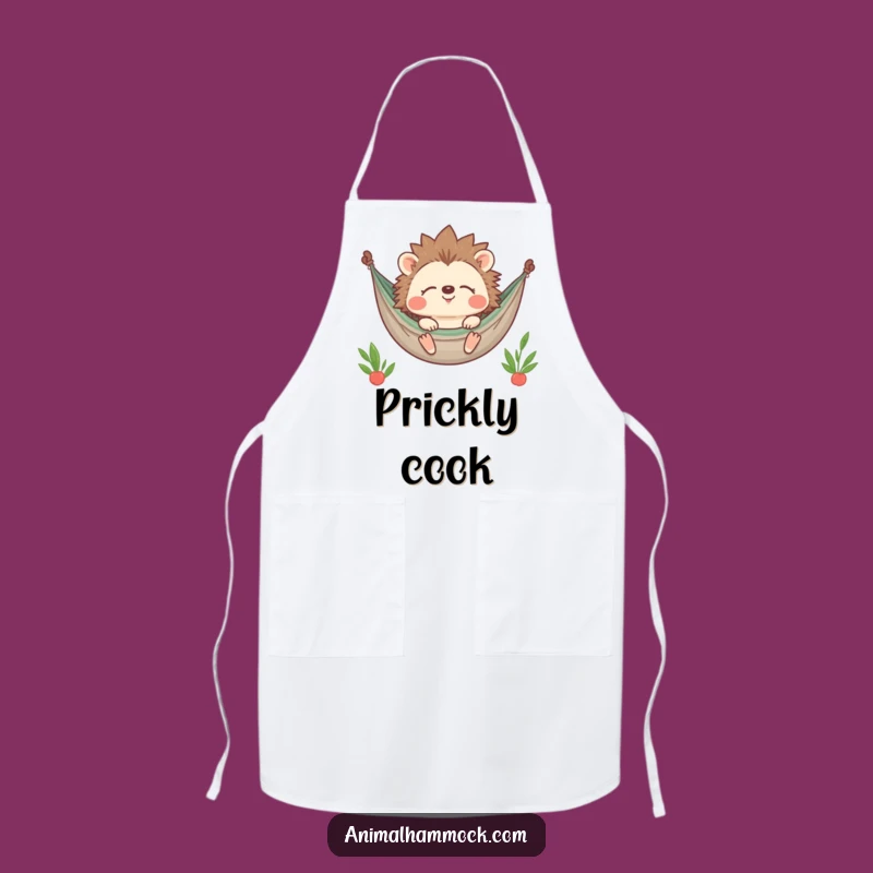 Funny Hedgehog Hammock Smile Apron: Chef's Sleeper Kitchen Wear