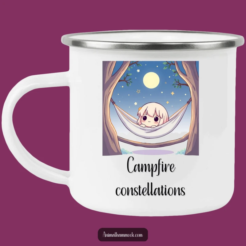 Funny Hammock Stargazer Camping Mug: Durable Mug for Cute Character's Starry Adventures