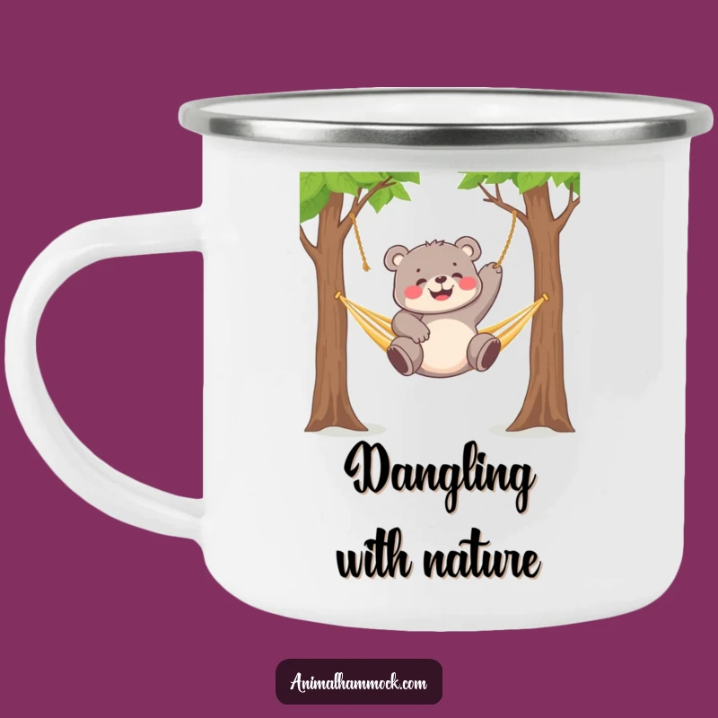 Funny Bear Cub Hammock Camping Mug - Adventure & Playful Sips Gift