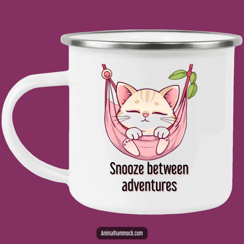 Funny Cat Hammock Camping Mug - Adventure & Relaxation Gift