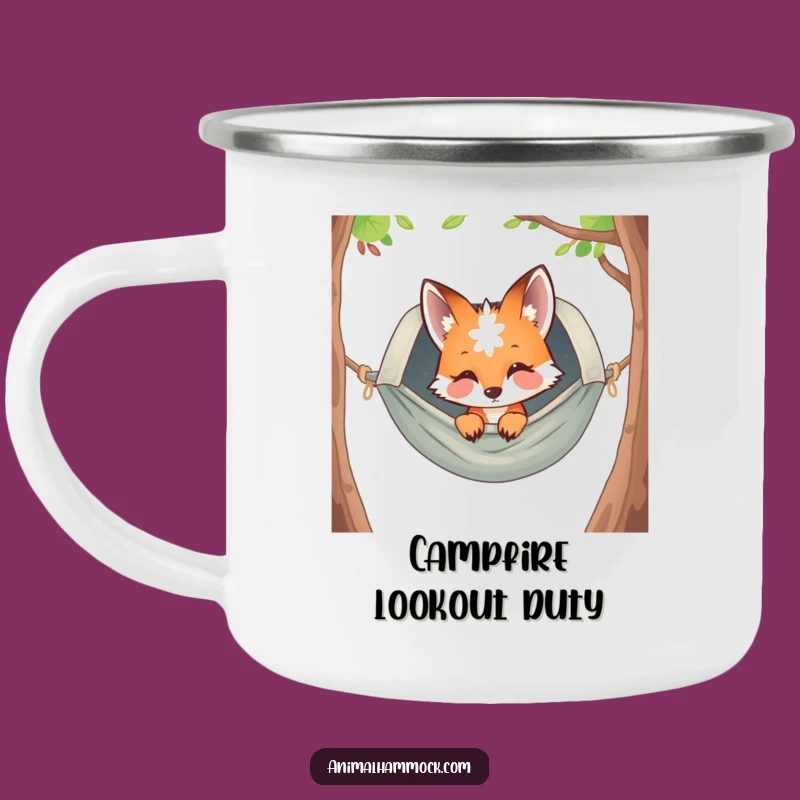 Funny Curious Fox Hammock Camping Mug - Adventure Fuel for Outdoor Fun