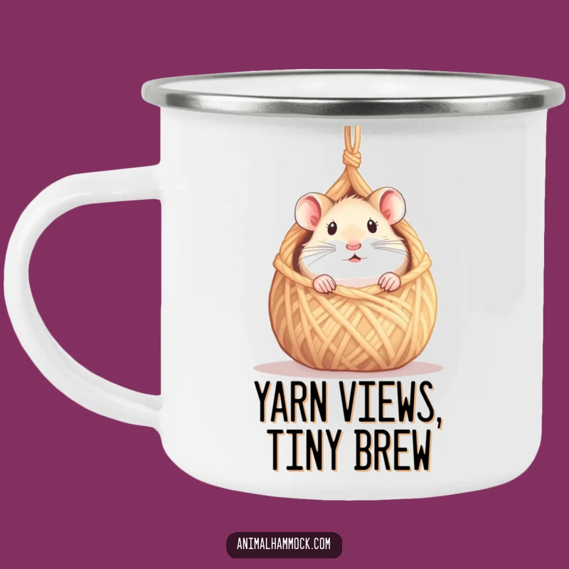 Funny Hamster Camping Mug: Curious Peek Outdoor Gift