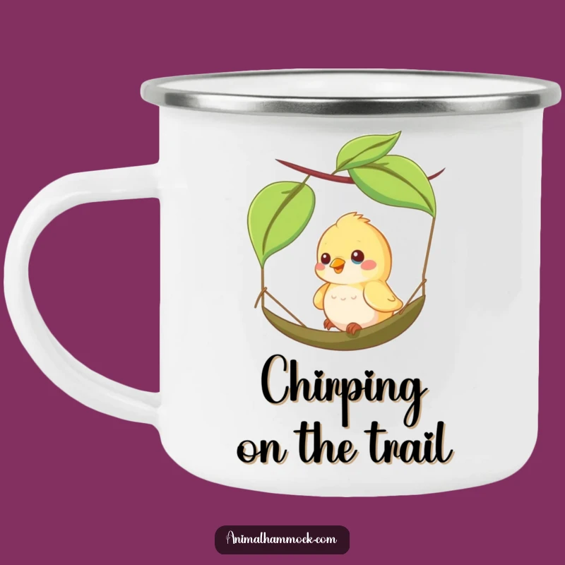 Funny Happy Bird Leaf Hammock Camping Mug - Outdoor Joy & Hilarious Gift
