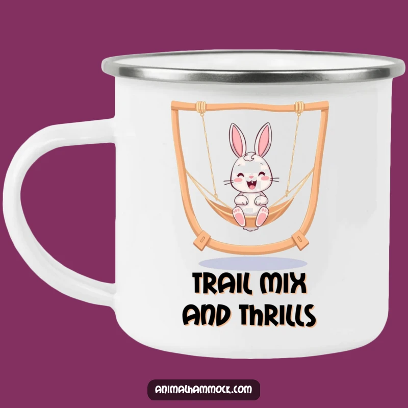 Funny Bunny Hammock Camping Mug - Cheerful Adventures & Gift