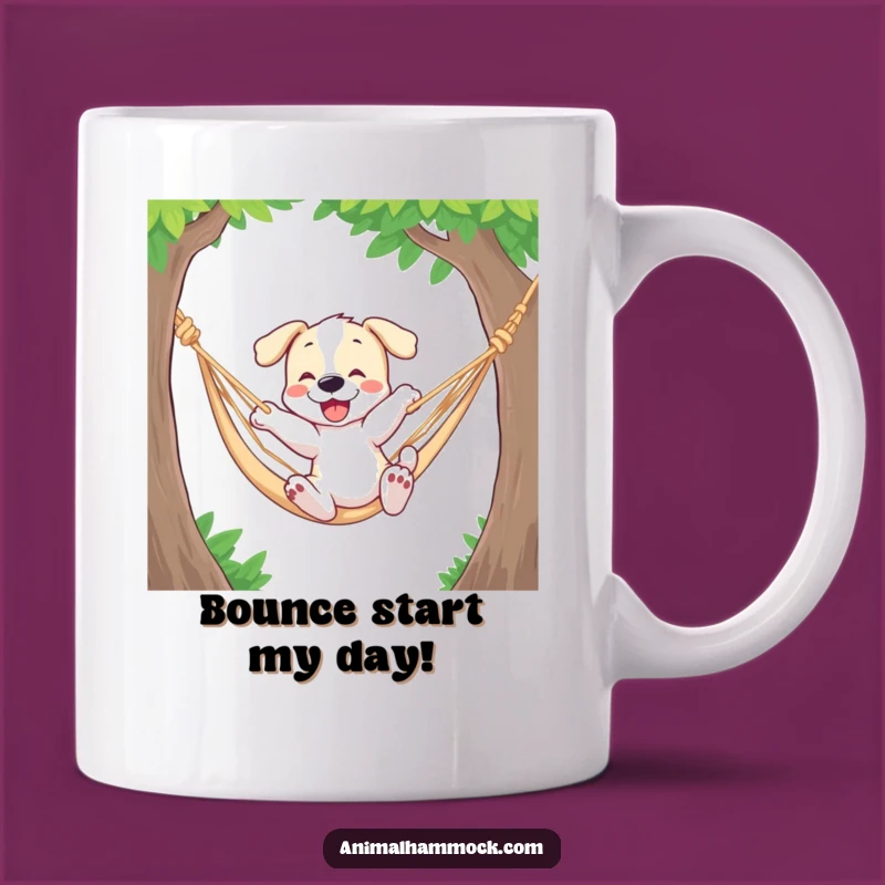Funny Playful Puppy Hammock Mug - Energetic Gift for Dog Lovers