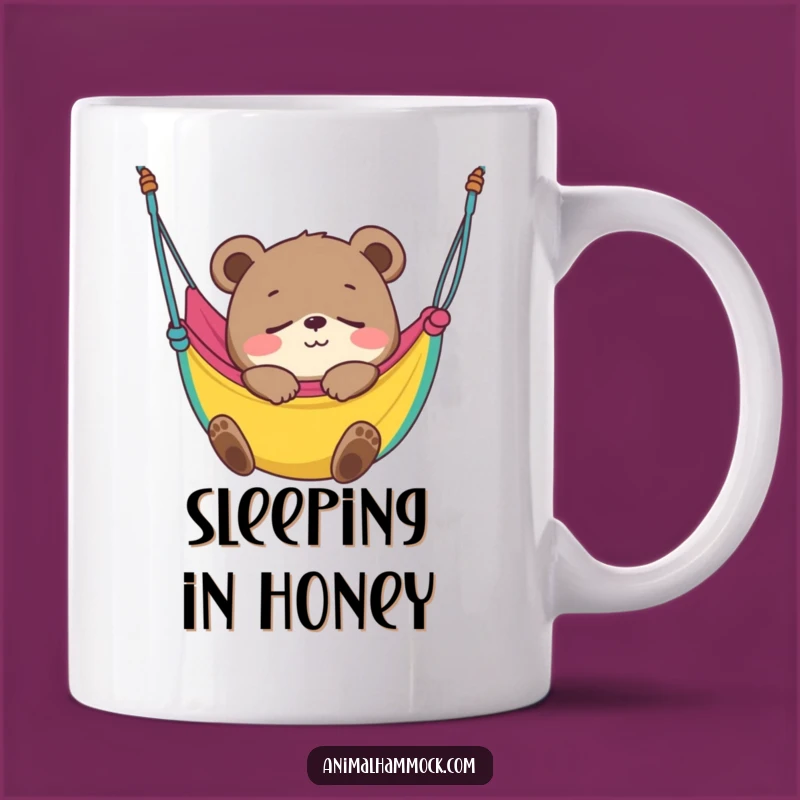 Funny Bear Cub Hammock Sleep Mug: Adorable Cub Blissfully Napping Gift