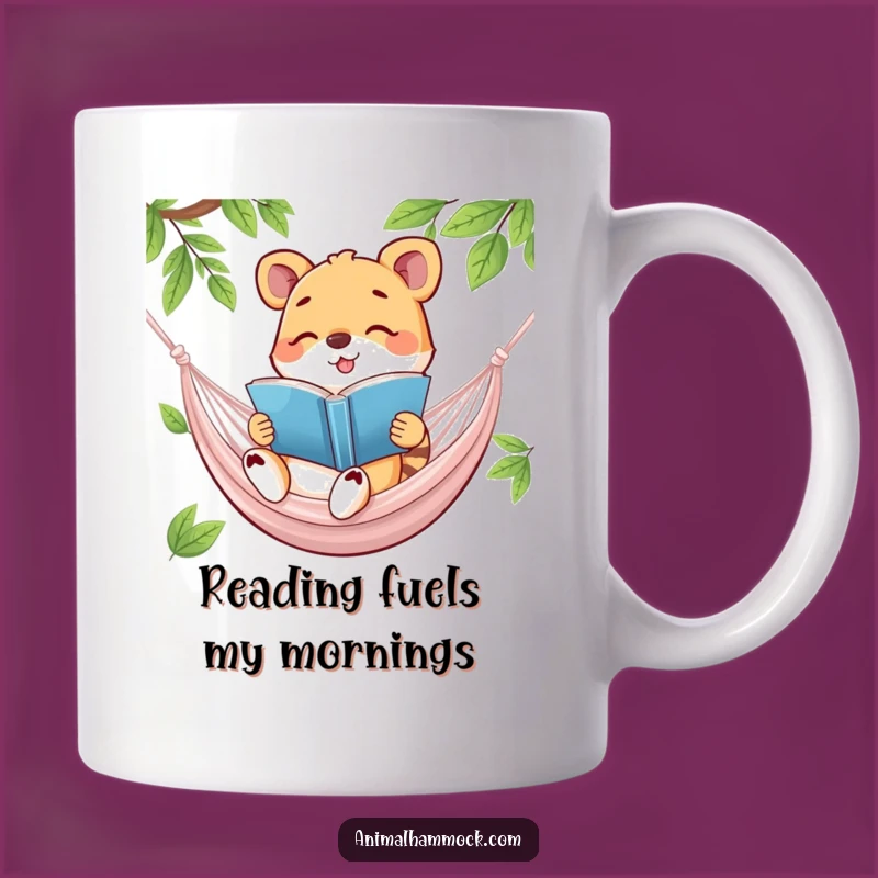 Funny Happy Animal Bookworm Mug - Perfect Gift for Readers!