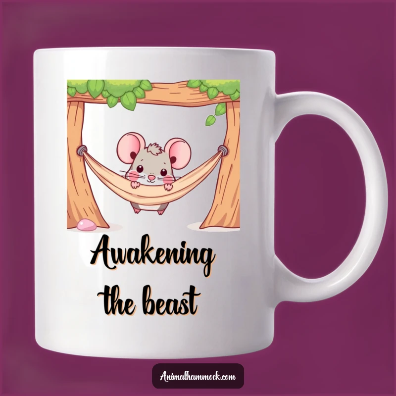 Funny Mouse Hammock Mug: Determined Peek - Quirky Gift for Him or Her