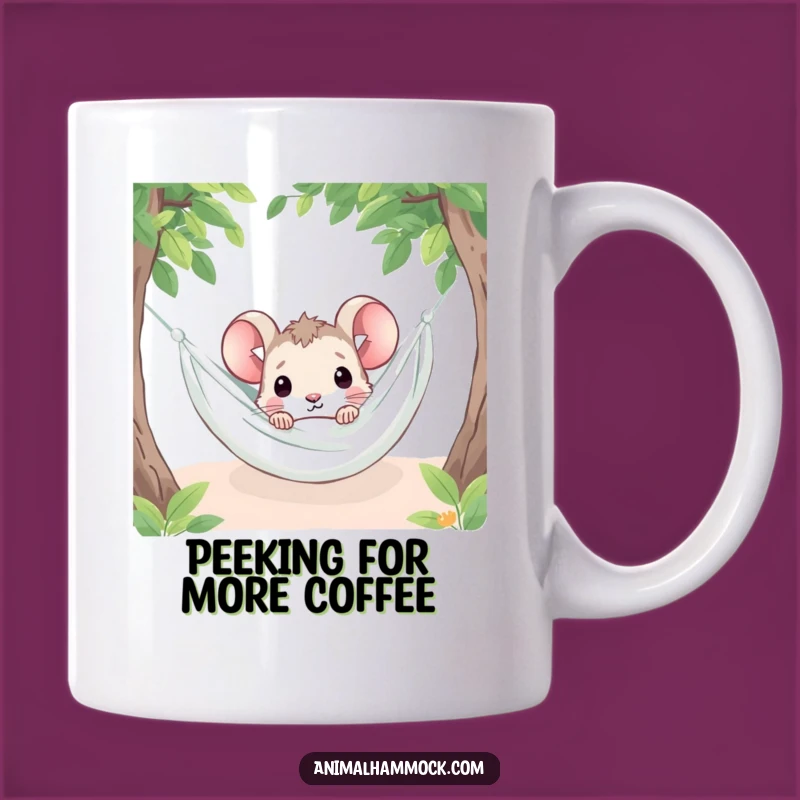 Funny Mouse Peeking Hammock Mug: Adorable Curiosity and Humor Gift