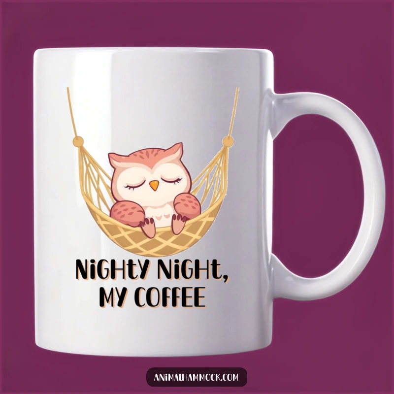 Funny Sleepy Owl Hammock Mug - Peaceful Slumber & Cozy Gift