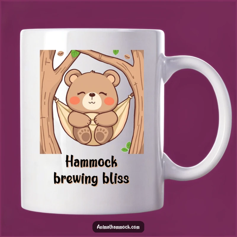 Funny Bear Hammock Mug: Relaxed Yogi Bear Gift for Chill Fans