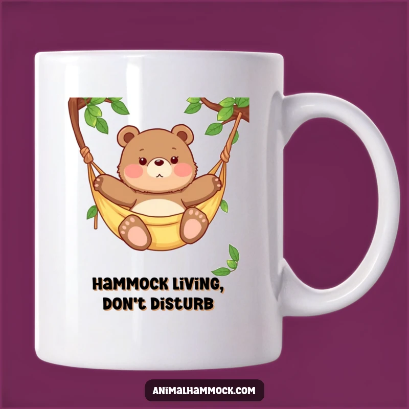 Funny Chubby Bear Cub Hammock Mug - Relaxing & Cute Gift for Bear Lovers