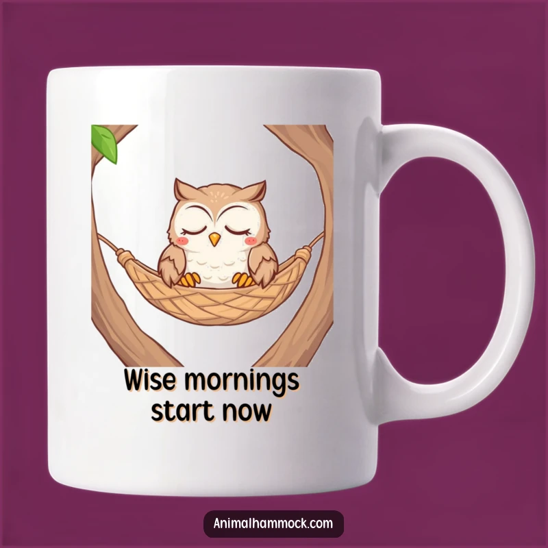 Funny Owl Hammock Mug - Peaceful Slumbering Owl Gift for Wise Souls