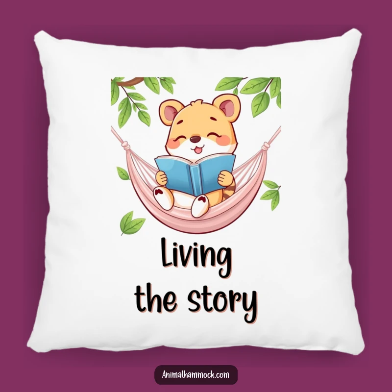Funny Happy Animal Bookworm Pillow - Comfy & Hilarious Gift!