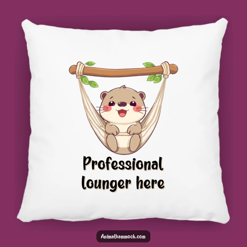 Funny Otter Hammock Pillow - Comfy & Hilarious Accent for Your Couch