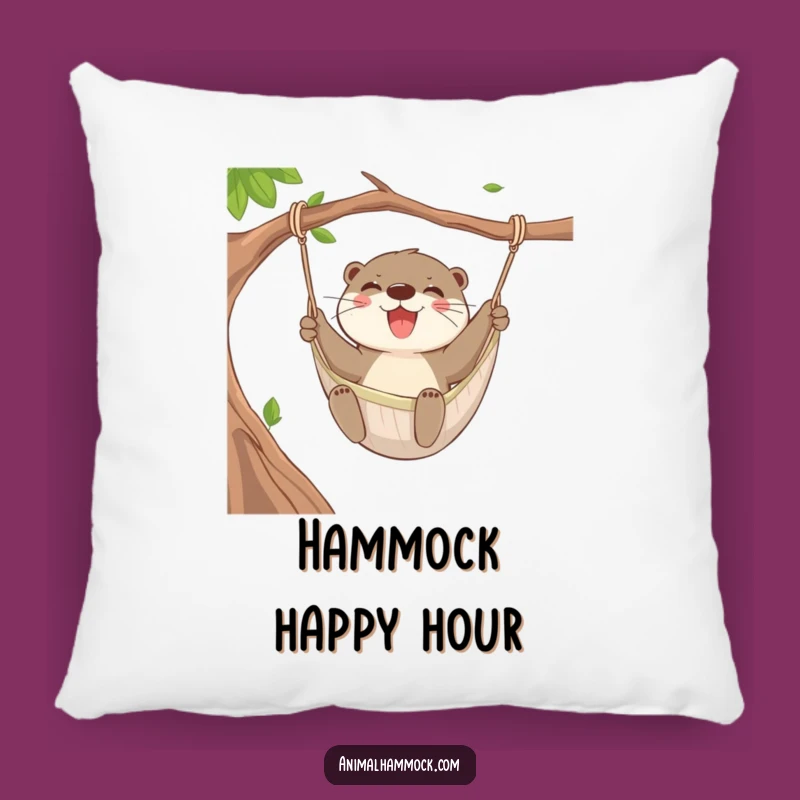 Funny Otter Swing Pillow: Comfy Cushion with Aquatic Humor, an Excellent Funny Gift