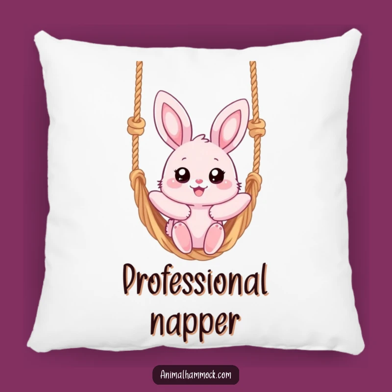 Funny Pink Bunny Hammock Pillow - Comfy Cushion for Relaxed Decor