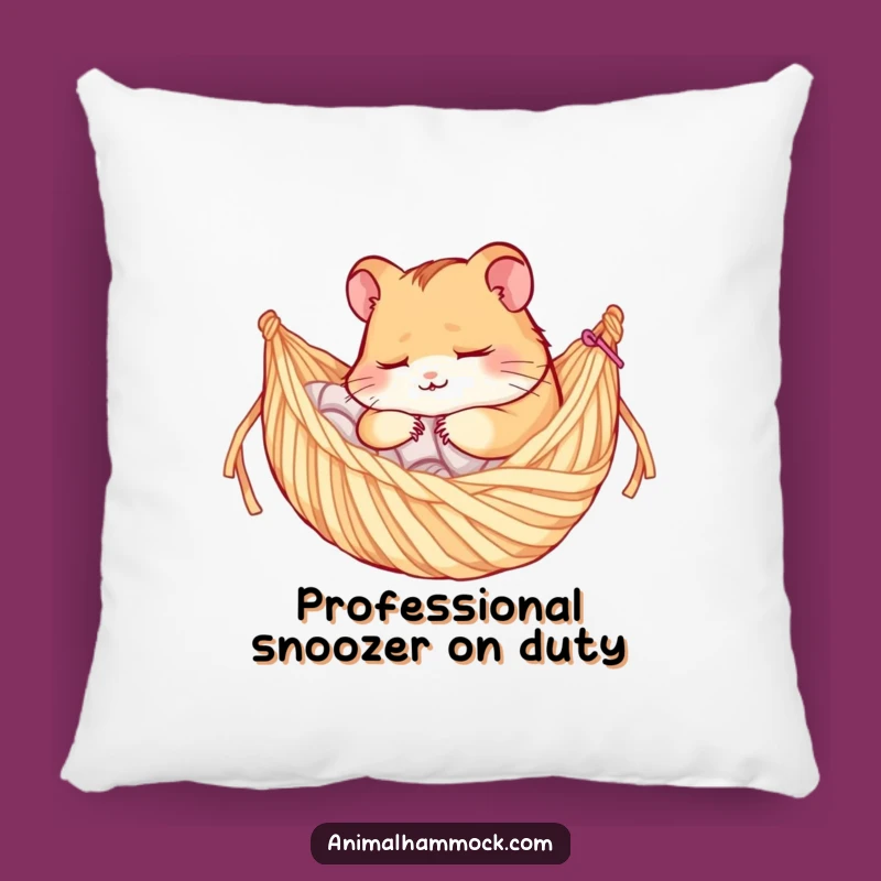 Funny Sleepy Hamster Yarn Hammock Pillow - Soft Comfort & Humorous Decor Gift