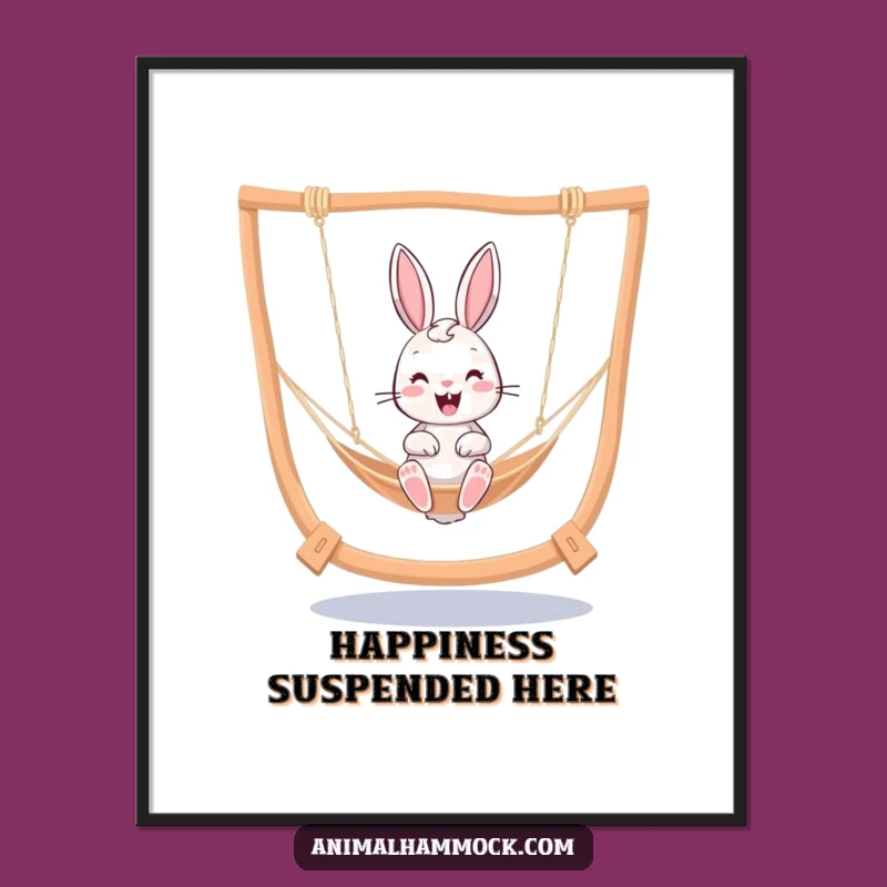 Funny Bunny Hammock Digital Art - Instant Cheer & Joyful Decor Gift