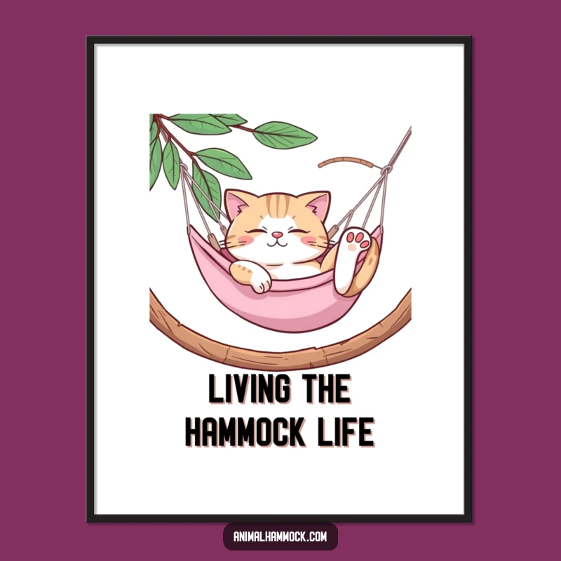 Funny Cat Hammock Digital Art: Bring Comedic Relaxation Home