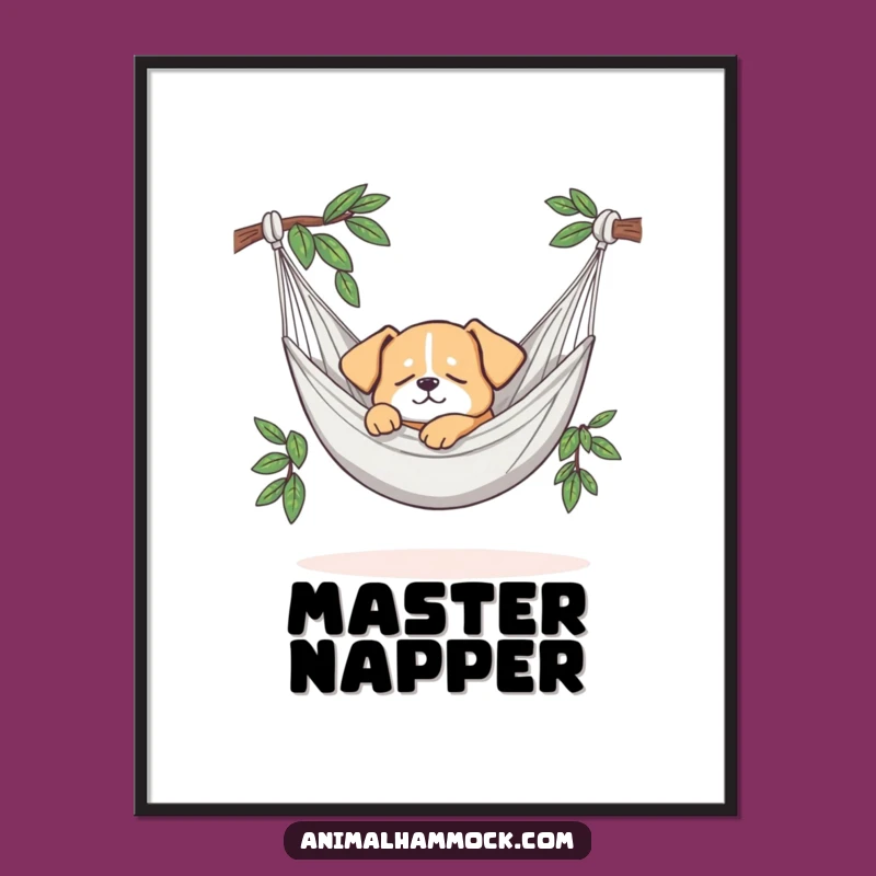 Funny Dog Hammock Digital Art: Bring Peaceful Dreams to Your Walls!
