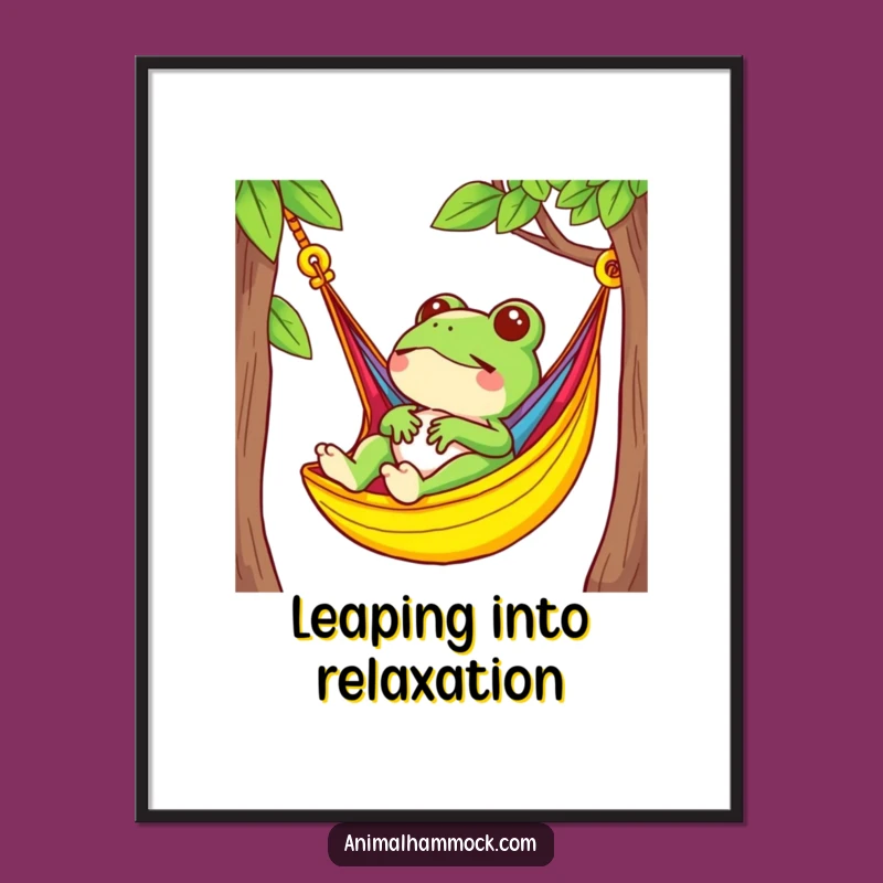 Funny Frog Relaxing Digital Print: Instant Hammock Chill Art