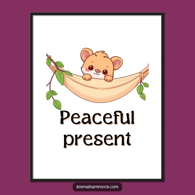 Funny Hammock Animal Digital Art - Instant Download Humor, Decorate Your Space, Perfect Funny Gift