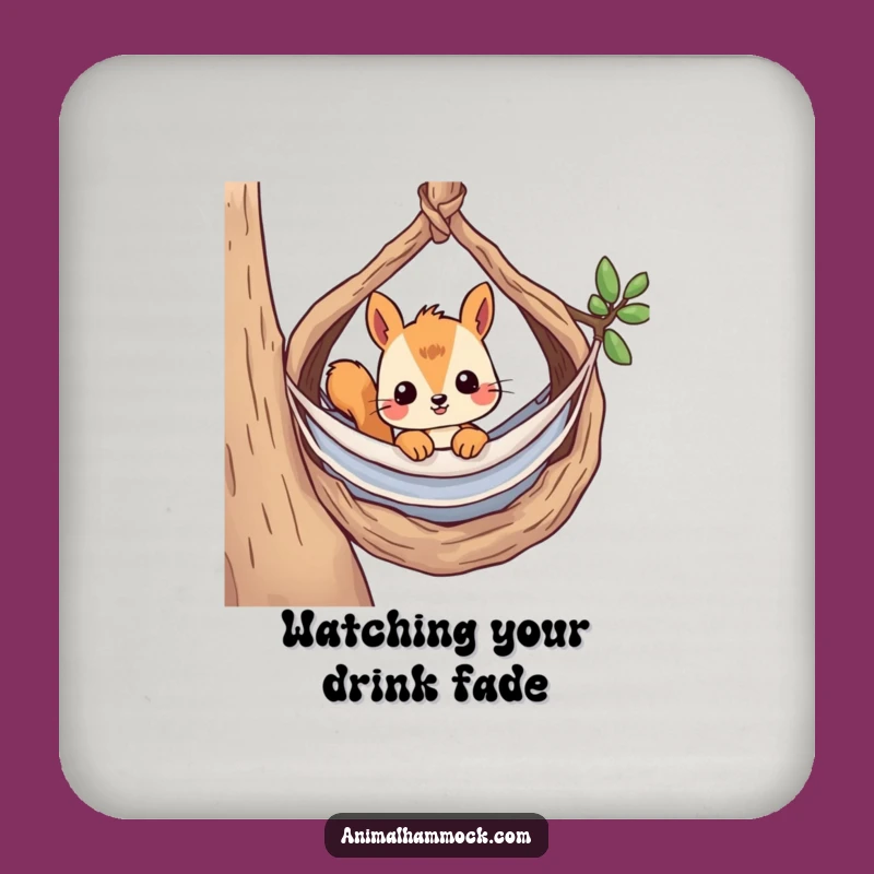 Funny Curious Squirrel Hammock Coaster - Protect Surfaces with Woodland Curiosity