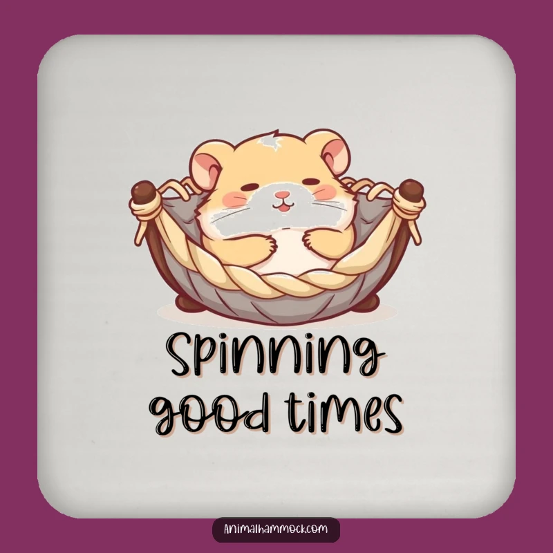 Funny Hamster Hammock Coaster Set - Protect Surfaces with Playful Charm