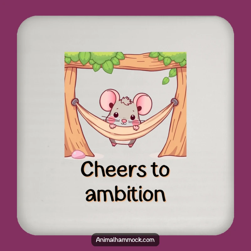 Funny Mouse Hammock Coaster: Protect Surfaces with Determined Style - Cute Funny Gift