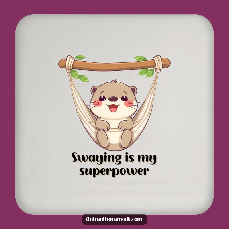 Funny Otter Hammock Coasters - Set of Hilarious Protection for Your Surfaces