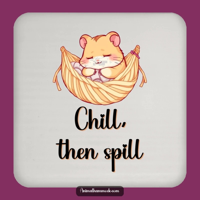 Funny Sleepy Hamster Yarn Hammock Coaster - Protect Surfaces with Humorous Charm