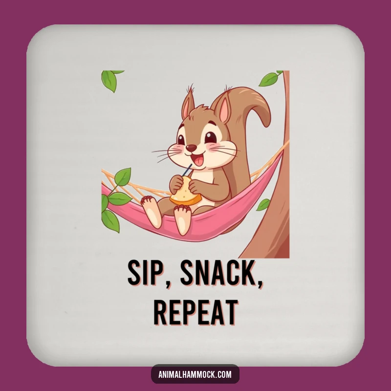 Funny Squirrel Hammock Coasters: Protect Surfaces with Nutty Humor