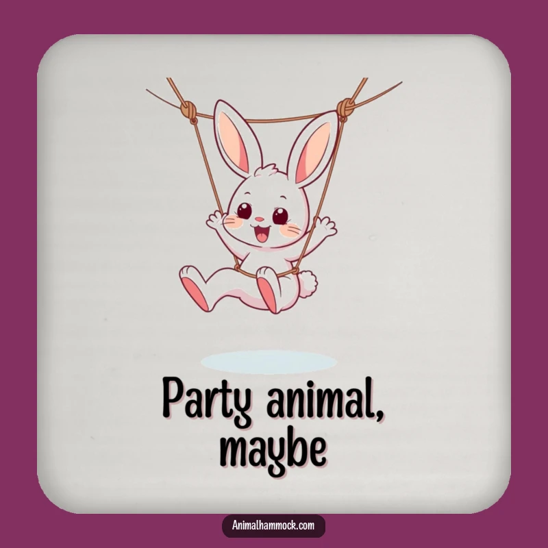 Funny Playful Bunny Hammock Coaster - Protect Surfaces with Joyful Kicking Fun