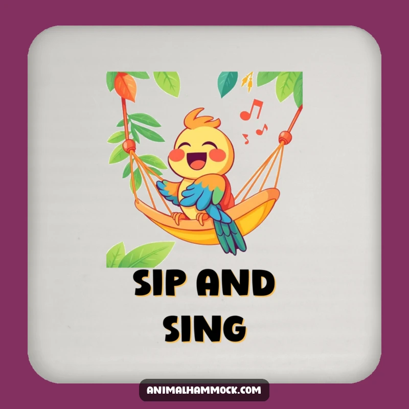 Funny Parrot Hammock Coaster Set - Protect Surfaces with Tropical Charm