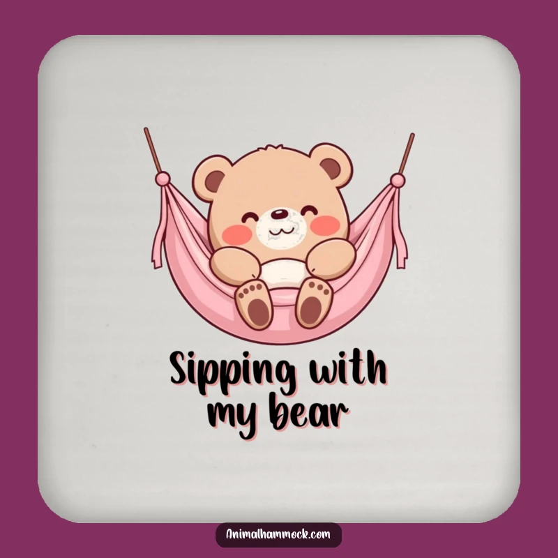 Funny Bear Hammock Coasters: Content Bear Protection for Surfaces