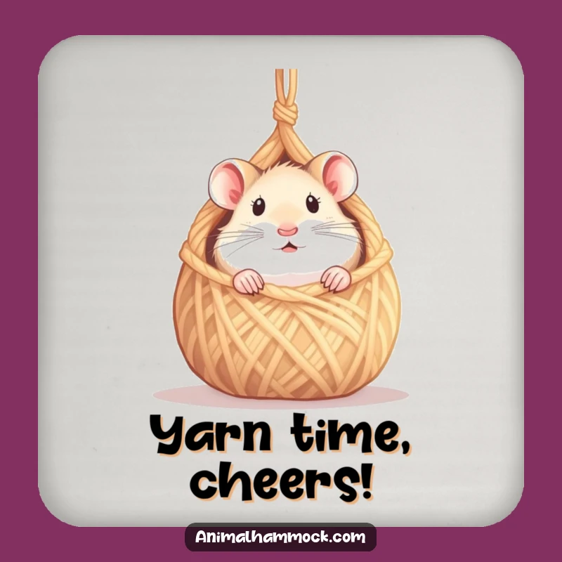 Funny Hamster Coaster: Curious Peek Drink Protector Gift