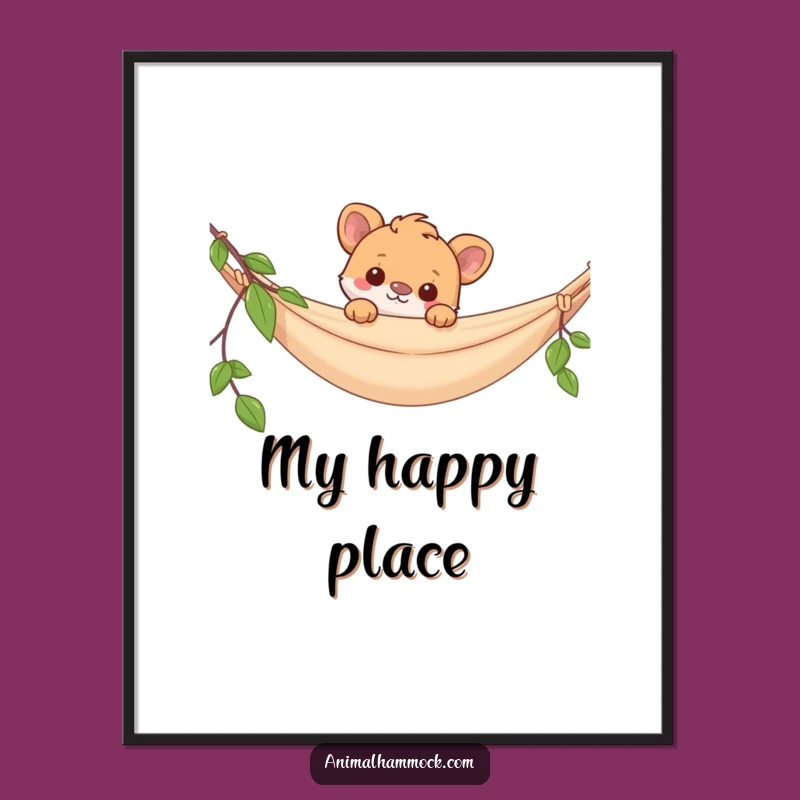 Funny Hammock Animal Poster - Vibrant Wall Art, Brings Laughter to Any Room, Great Funny Gift