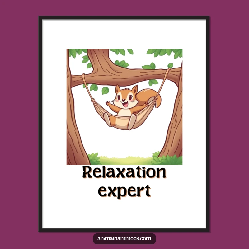 Funny Squirrel Hammock Poster: Adorn Your Walls with This Hilarious, High-Energy Art!