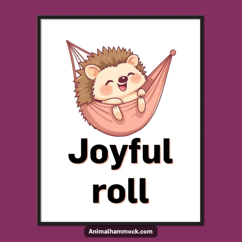 Funny Hedgehog Hammock Poster: Decorate with Delight! Hilarious Hedgehog Art!