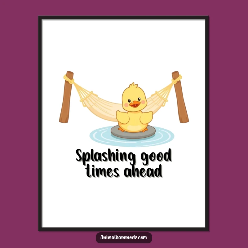 Funny Duckling Hammock Poster: Cheerful Art for a Happy Space