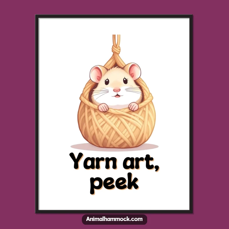 Funny Hamster Poster: Curious Peek Wall Art Gift