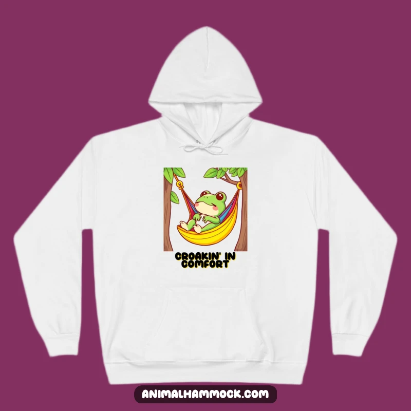 Cozy Funny Frog Relaxing Hoodie: Warm Hammock Chill Humor Gift