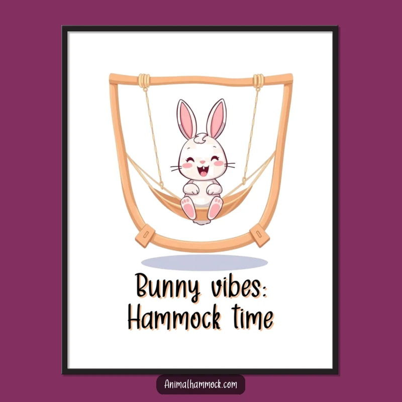 Free Printable Wall Art: Bouncing Bunny Hammock - Whimsical Downloadable Decor Gift!
