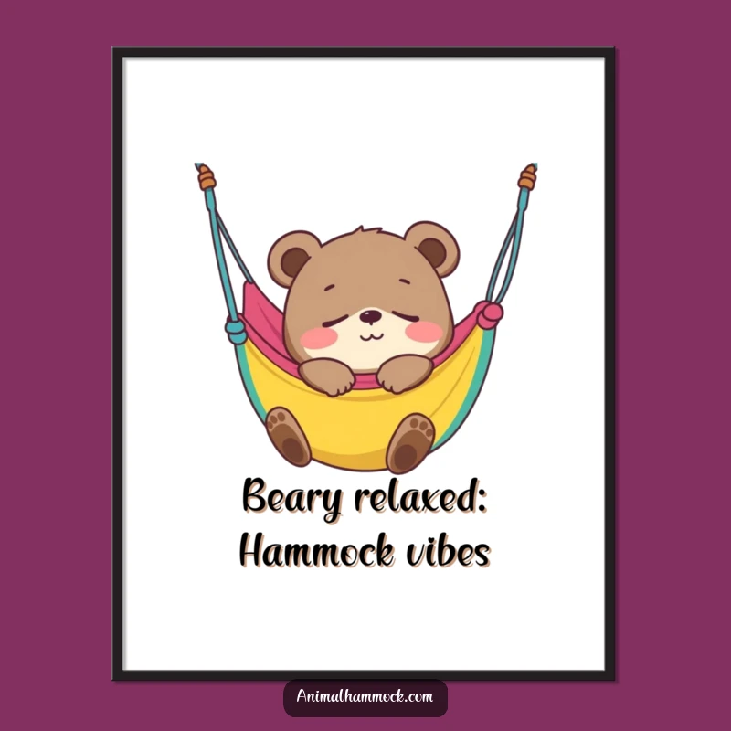 Free Printable Bear Cub Art: Sleepy Smile, Cozy Downloadable Wall Decor