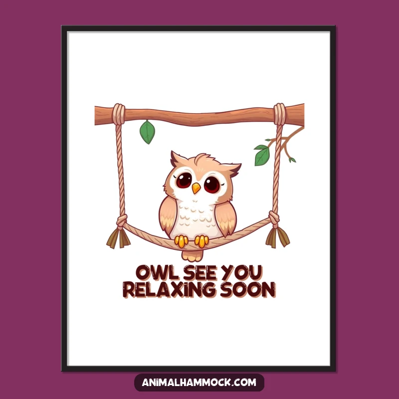 Free Printable Curious Owl Hammock Art: Funny Downloadable Wisdom Wall Decor DIY