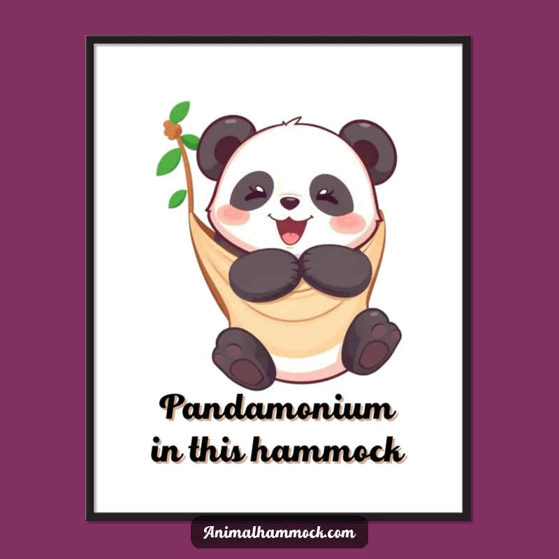 Funny Free Printable Panda Hammock Wall Art - Joyful Downloadable Art