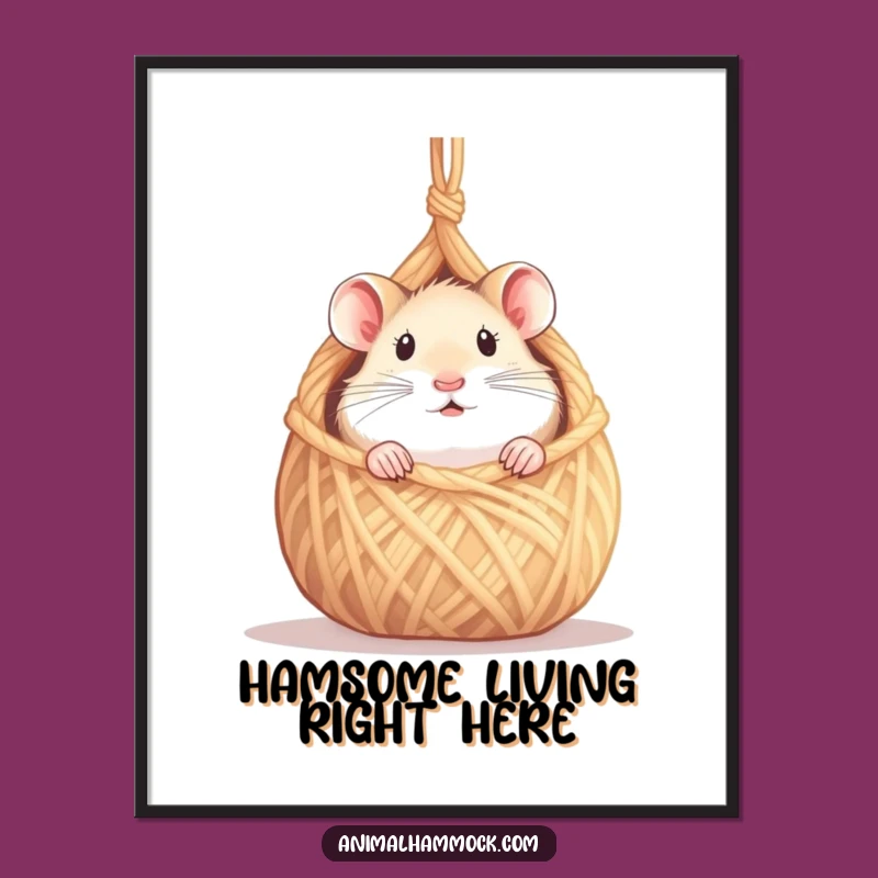 Free Printable Wall Art: Hamster Hammock Peek, Hilarious Downloadable Decor!