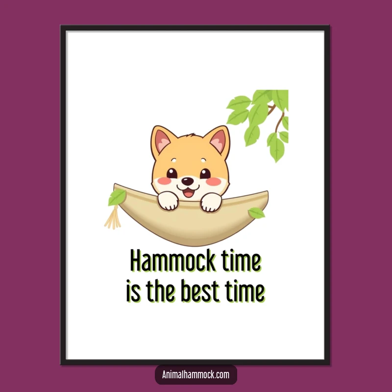 Free Printable Wall Art: Shiba Puppy Hammock Peek, Hilarious Downloadable Decor!