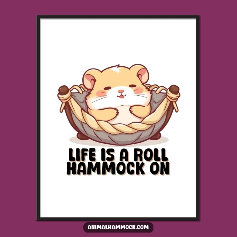 Free Printable Hamster Hammock Art: Joyful Rolling Downloadable Wall Decor